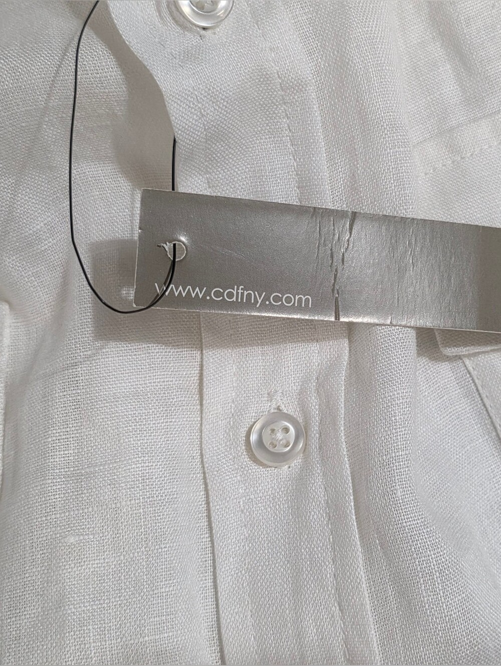 Bruno Mens 3XLB 100% White Linen Button-Down Tab Sleeve Shirt - Picture 7 of 8